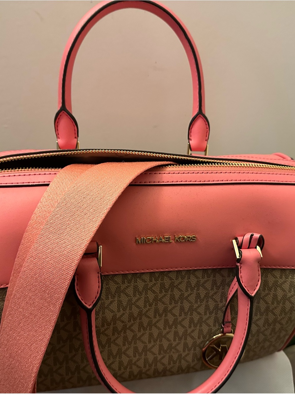 Michael Kors Jet Set Travel Medium Satchel Duffel Bag Rose - Picture 5 of 5
